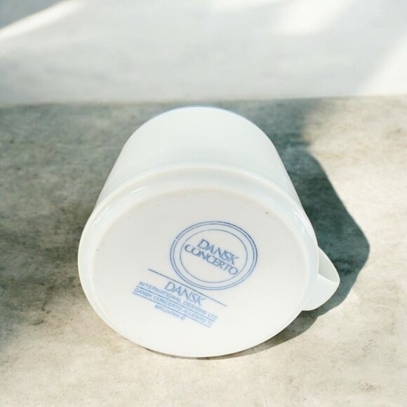 Dansk Concerto Allegro Blue Rimmed Coffee Mug Cup Portugal Ceramic White VTG - Picture 2 of 14